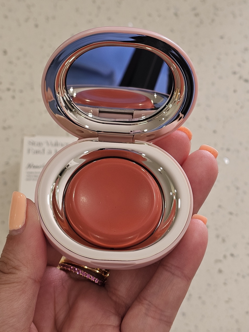 Rare Beauty Stay Vulnerable Cream Blush - Nearly Apricot (Pink Compact) - Picture 5 of 6